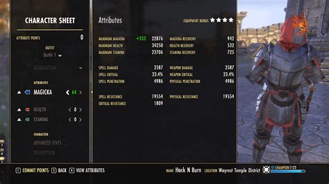 eso attribute points.